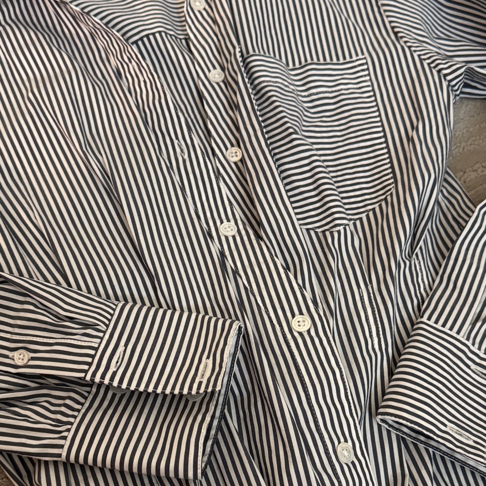 Veronica Beard Striped Button Down Rosamund Shirt - Picture 5 of 7